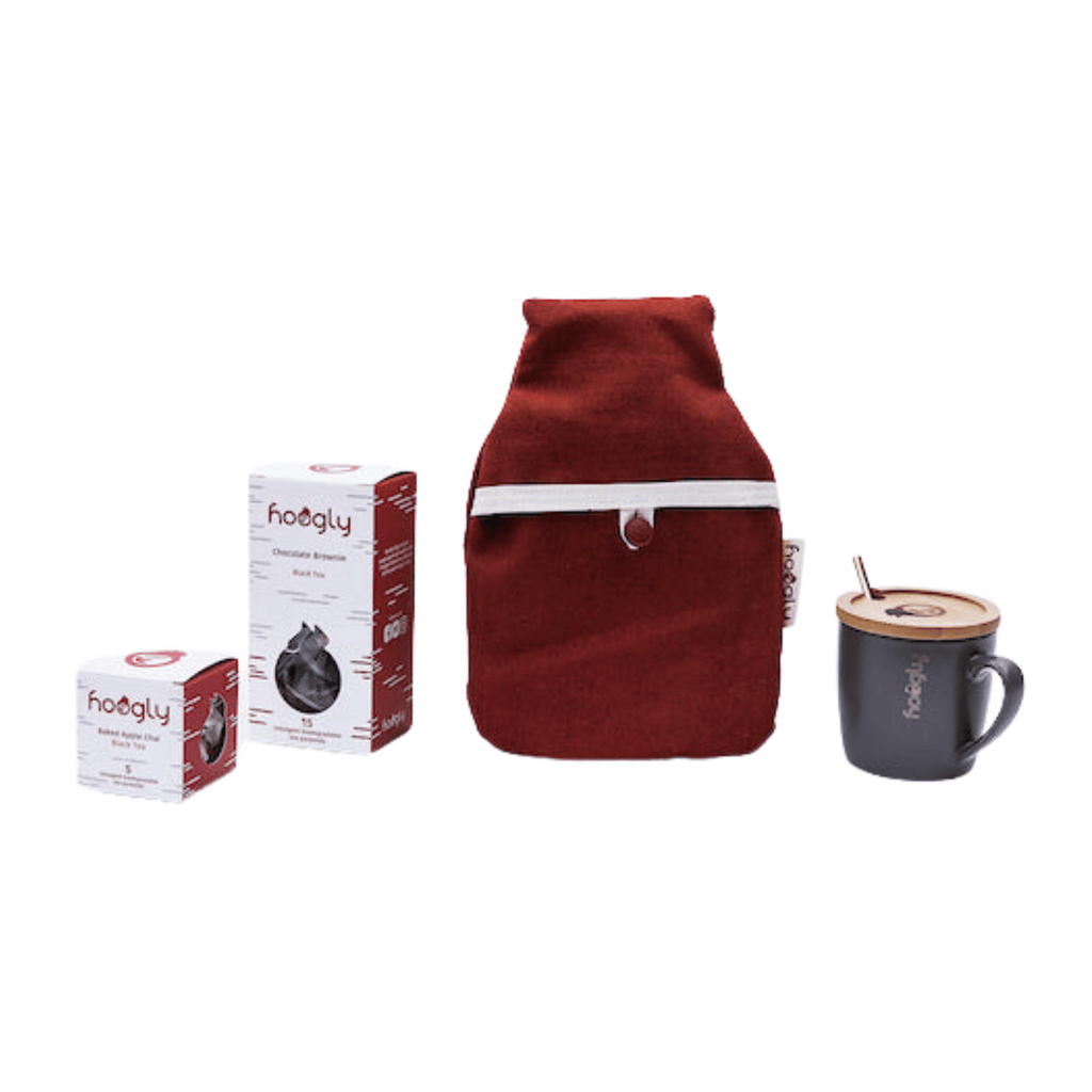 tea gift set with hot water bottle and mug